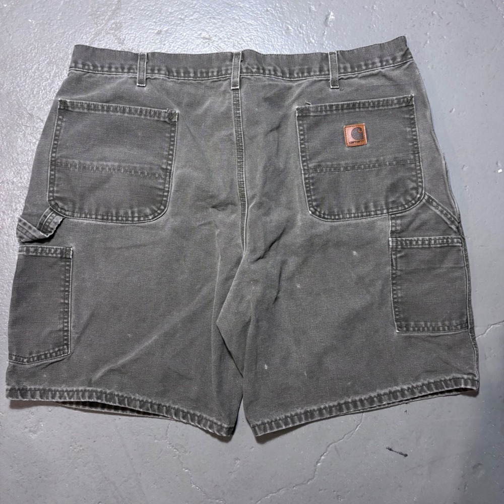 Carhartt Carpenter Shorts Mens 42 Moss Green B25 MOS Canvas Workwear Utility